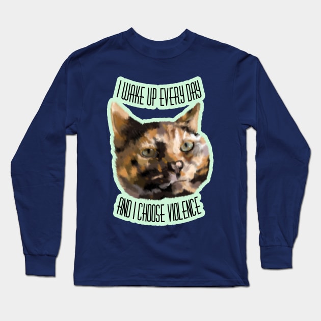 Torties Are Always Trouble Long Sleeve T-Shirt by nonbeenarydesigns